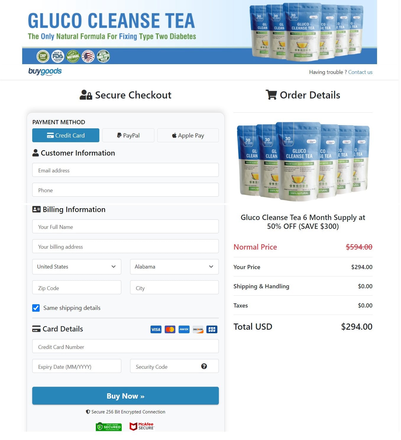 Gluco Cleanse Tea Order